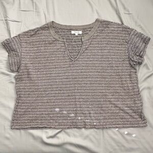 Madewell Green Striped Short Sleeve Tee